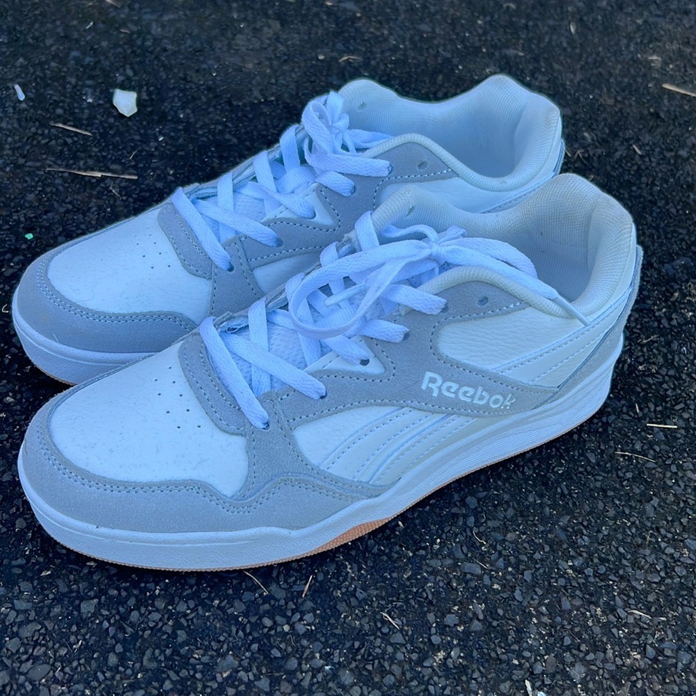 Reebok gray and white sneakers